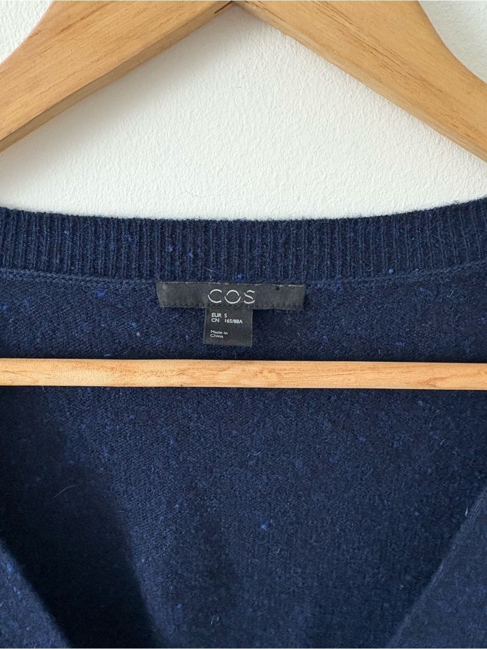 COS Oversized 100% Wool Navy Cardigan Sweater Size Small Minimalist Cozy Fall - Picture 7 of 12